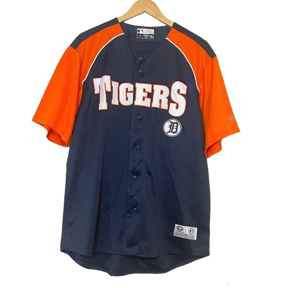 Detroit Tigers True Fan Genuine Merchandise Button Down Jersey Large